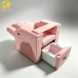Adjustable Reclining Foot Spa <b>Chair</b> with <b>Vibration</b> and Pipeless Jet System for Nail Salons - Product Image 4