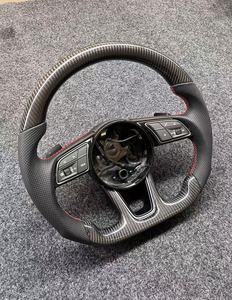 Volant <span class=keywords><strong>Audi</strong></span> <span class=keywords><strong>RS</strong></span> en fibre de carbone et Alcantara avec surpiqûres rouges A3/A4/A5/A6/A7/Q3/Q5/Q7 - Product Image 5