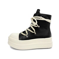 Chaussures de sport montantes unisexe à semelle épaisse avec logo personnalisé du fabricant, à lanières, style designer, tendance européenne, pour hommes