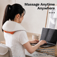 42 ° Masseur de cou et d'épaules à chaleur C Heat Therapy, 6 nœuds de massage Shiatsu, moteur sans balais, rechargeable par USB-C sans fil