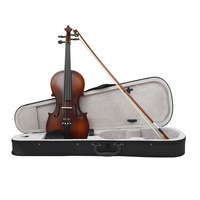 Violon Mat Vintage 4/4 de Haute Qualité avec Accessoires en Ébène pour Débutants – Fond et Éclisses en Tilleul
