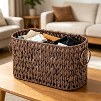 Organizador de Armazenamento para Casa e Cozinha, Cesto de Rattan Sintético PP, Caixa de Armazenamento Resistente à Água