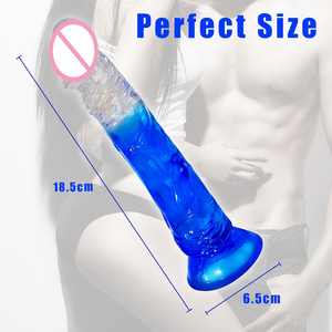 Dildo générique en gel flexible Consolador de couleur dégradée avec ventouse pour le vagin des <span class=keywords><strong>hommes</strong></span> - Product Image 4