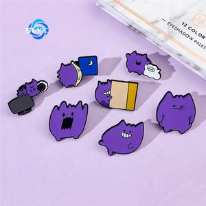 ポケモン風 クリエイティブ パープル ゲンガー エナメルピン バックパック 卒業式 新学期 誕生日パーティーの記念品 友達へのプレゼント - Product Image 2