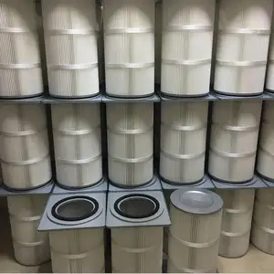 Cartuccia filtro per la polvere lavabile in poliestere con coperchio quadrato