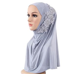 Hiyab musulmán para niños y niñas, pañuelo islámico para la cabeza, bufanda de flores, una pieza, cubierta completa de Ramadán y Oriente Medio - Product Image 4