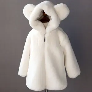 Outono inverno cinza infantil bebê meninas roupas peludas casaco falso criança crianças jaqueta de pele roupas quentes boutiques brancas sólidas F402