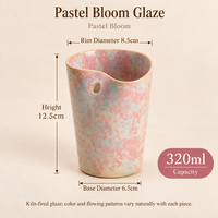 Mug en céramique vintage à glaçure réactive, grande capacité, tasse à café et à eau portable avec paille, vaisselle haut de gamme pour la maison et le bureau