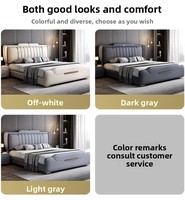 Einfaches Design Günstiger Bettrahmen Modernes Neuestes Lederbett-Set Schlafzimmermöbel Beliebtes Holzbett 1,8m Kingsize-Bett mit Stauraum für Zuhause