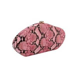 Women Snake Acrylic Evening Bag Irregular <b>Shell</b> Clutch Purse with Detachable Metal Chain Handbags for Party Bridal - Product Image 4