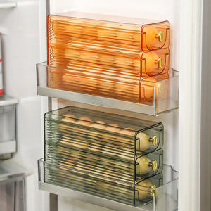 Organizador de Refrigerador con Ruedas, Apilable de 3 Niveles, Contenedor Dispensador para Refrigerador, Venta al Por Mayor - Product Image 6