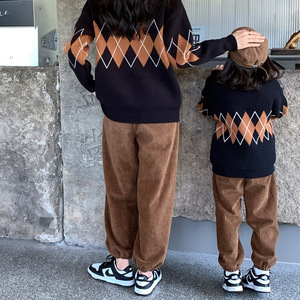 Ins Popular Design Mommy and <strong>My</strong> Family Matching Corduroy Trousers Pants Custom Kids Outdoor Party Casual Plain Corduroy Pants - Product Image 5