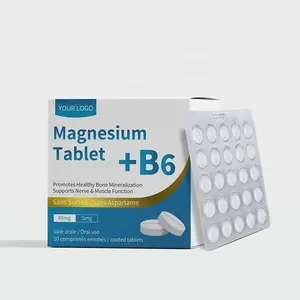 Individuelles Logo Magnesium B6 Tablet hochwertige in Blase-Verpackung Flaschenverpackung