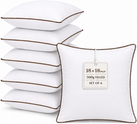 Coussin carré moderne uni avec passepoil contrastant, garnitures en coton 233TC pour lit, canapé, cou, vente en gros OEM