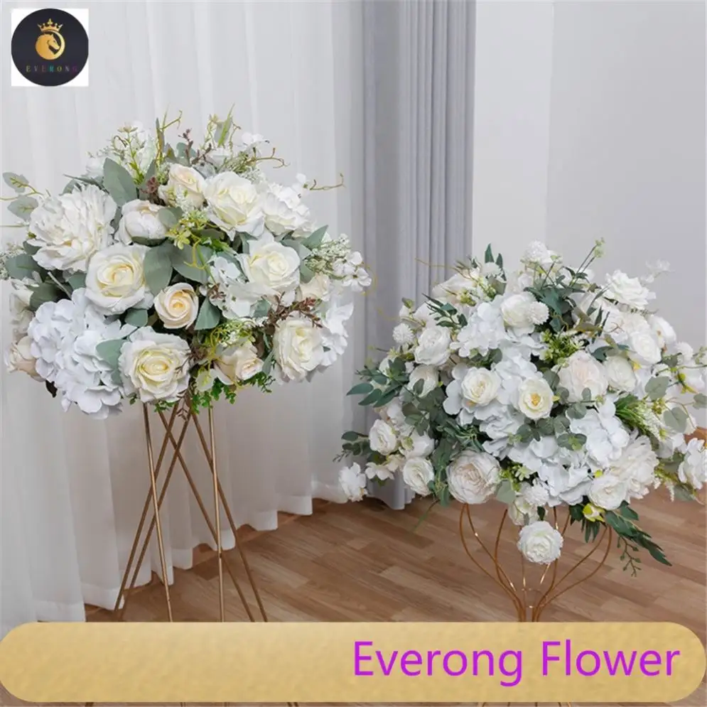 Wedding Centrepiece Table Decor Purple Silk Peony Rose Flower Ball White and Green Centerpiece Arrangement Flowers for Wedding