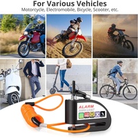 Antivol de disque de moto Nachee 110 dB en alliage de zinc avec câble de rappel de 1,2 m, broche de 6 mm, sécurité antivol du rotor, garantie 1 an