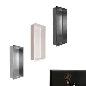 Carrelage prêt niche de douche 25 pouces en acier inoxydable mur niche carrelage encastré étanche étagère de douche gain de place pour le stockage de la chambre