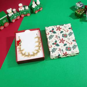 Estilo americano Navidad Ciervo rojo trineo collar 14K oro gargantilla aleación colgante elegante joyería Simple regalo para mujeres niñas niños - Product Image 4