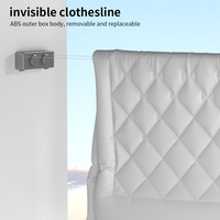 Ligne à linge rétractable d'intérieur double de 16.7 pieds Design pliable pour suspendre les vêtements dans la cuisine pour l'extérieur et les voyages