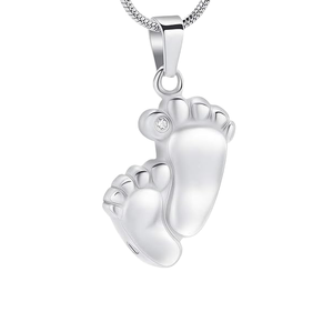 Collana con Ciondolo <span class=keywords><strong>a</strong></span> Forma di Impronta per Ceneri di Animali Domestici, in Acciaio Inossidabile, Portaceneri Compatto, Gioiello Commemorativo per Cani e Gatti - Product Image 1