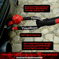 Giahand 9M * 25mm Heavy Duty 15ton Nylon Kinetic Recovery Rope 4x4 Offroad Kit de herramientas de emergencia negro/azul para SUV Truck & Vans