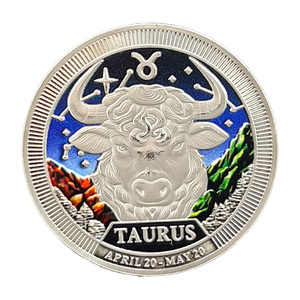 En stock : Ensemble de pièces commémoratives en métal sur le thème des 12 signes du zodiaque, collection de souvenirs, roue du zodiaque - Product Image 2