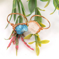 Anillo Ajustable de Piedra de Nacimiento con Cristal Natural para Mujer, con Amatista y Cristales Blancos, Personalizable, Sostenible, DIY