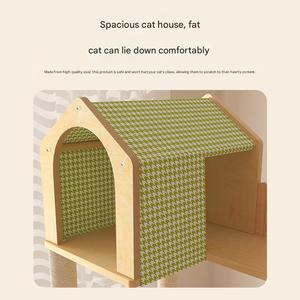 Arbre à chat multi-niveaux avec maisonnette, balançoire, poteau à gratter, robuste et durable, design innovant, très vendu pour chats d'intérieur - Product Image 4