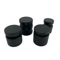 Supports de verre en acier inoxydable noir mat avec patins antidérapants en caoutchouc pour balustrade en verre trempé sans cadre, idéal pour piscine et balcon moderne