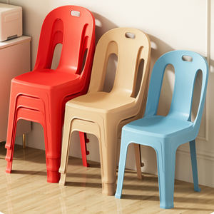Silla Apilable de Plástico con Respaldo, Taburete Pequeño Multifuncional Moderno <span class=keywords><strong>para</strong></span> Mesa de Comedor, Silla de Estudio <span class=keywords><strong>para</strong></span> Niños en Casa Entrega Rápida - Product Image 4