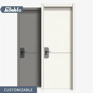 Smile Bro GuangZhou Plywood Factory Manufacture Strong Interior Doors Customized Tow Color Wooden Doors Bathroom Doors For House