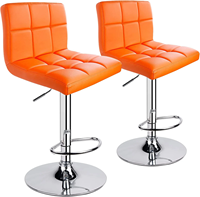Tabourets de bar modernes carrés pivotants en cuir réglables pour café, restaurant, comptoir de cuisine – Chaise de bar pivotante à hauteur réglable pour salle à manger