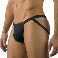 Jockstrap en maille à fines bretelles pour homme avec surpiqûre fendue |   Sous-vêtements pour hommes personnalisés Performance 80%PA 20%SP avec Air Mesh, sous-vêtements OEM