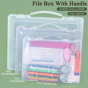 SUNSHING-Organizador de papel de plástico de gran capacidad para documentos A4, caja protectora de archivos, estuche protector de escritorio, suministros de oficina, soporte con asa - Product Image 3
