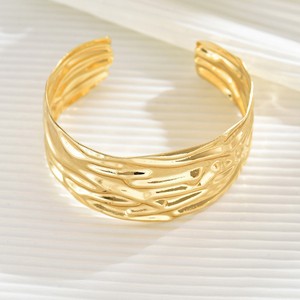 Punk Ice Creak Pattern Metal Wide Open Cuff Pulseras y brazaletes para mujer Vintage Gold Silver Long Hand Bracelet Jewelry Gift - Product Image 3