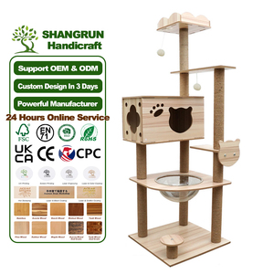 Arbre à chat multifonction pas cher, grand arbre à chat en bois avec plateforme multi-niveaux - Product Image 1