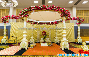 เสาโลหะสำหรับงานแต่งงานกลางแจ้ง Mandap/chuppah โลหะตกแต่งงานแต่งงานสไตล์อังกฤษสุดพิเศษ - Product Image 6