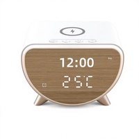 Jam Alarm Meja Pengisi Daya Nirkabel Multifungsi 15W dengan Layar Bergaya Cermin dan Pengisi Daya Ponsel