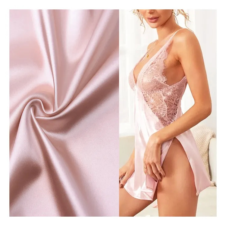 Tissu en Satin de Polyester 50D 75D 150D, Chemises BABYDOLL, robe Sexy, tissu en Satin personnalisé pour robe