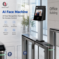 Machine de contrôle d'accès par reconnaissance faciale IA, reconnaissance en 0,2s, capacité de 5000 utilisateurs, terminal d'accès par identification faciale TCP/IP Wifi pour bureau et école