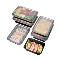 Nouveau carré micro-ondes alimentaire paquet boîte en plastique Transparent jetable alimentaire sûr PP plats à emporter conteneurs