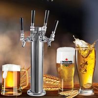 Tour de bière pression en acier inoxydable à 4 robinets, colonne de 3 pouces