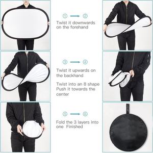Messa a fuoco 5-in-1 ovale 90x12 cm/36 "x 47" professionale pieghevole Multi-disco riflettore di luce per fotografia foto Studio - Product Image 5