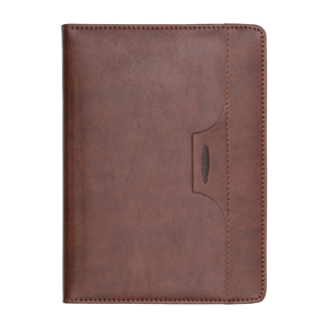 Grey Leather Executive <b>Journal</b> Notebook With Pen Holder Slot And Detailed Stitching For Office Daily <b>Writing</b> And Planner - Product Image 4