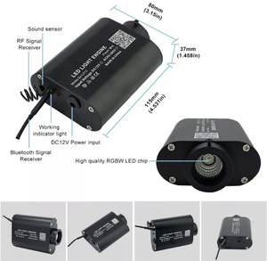 12W RGBW Starlight bầu không khí sợi quang xe ánh sáng Kit ứng dụng điều khiển với nhịp điệu âm nhạc dẫn nguồn ánh sáng và Nhôm Cơ thể đèn - Product Image 4