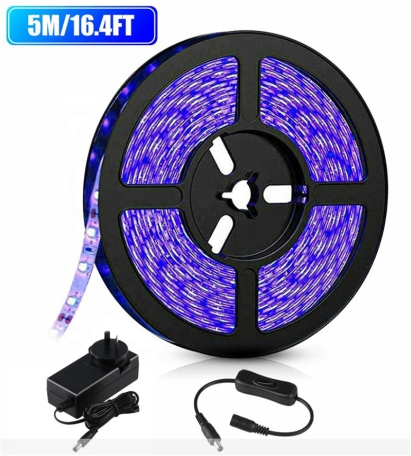 SMD 3528 LED UV Ultraviolet Strip Light 395nm 5M 10M IP65 Waterproof 60LEDS/M DC12V Flexible UV Black Light Led Tape Lamp