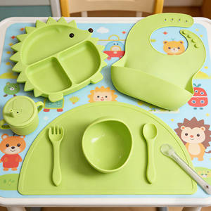 Juego de <span class=keywords><strong>Vajilla</strong></span> de Silicona para Bebé 2026, Apto para Alimentos, Libre de BPA, Juego de Platos para Niños, Caja de Regalo - Product Image 1