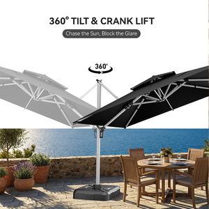 Sombrilla de <span class=keywords><strong>Patio</strong></span> en Cantilever HANYI, la Más Vendida, Parasol Cuadrado para Exteriores con Apertura Manual, Altura Ajustable de 3m, para Jardín o <span class=keywords><strong>Patio</strong></span> - Product Image 6