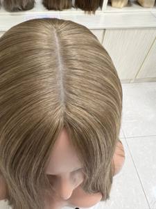 Pelucas de Cabello Humano Virgen 100% Natural al por Mayor, Cabello Largo de 18 Pulgadas Estirado con Base de Seda, Longitud Media - Product Image 6