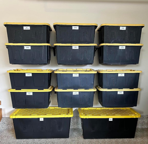 FH Wall-Mounted Storage Shelf Tote Rack Classic Wall Bin System Bracket Shelves Fits 27-Gallon Bins